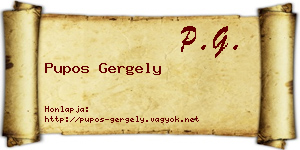 Pupos Gergely névjegykártya